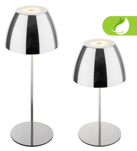 BRILONER Serina LED bezdrátová stolní lampička IP44, stmívatelná, dotykový vypínač, chrom 7522118