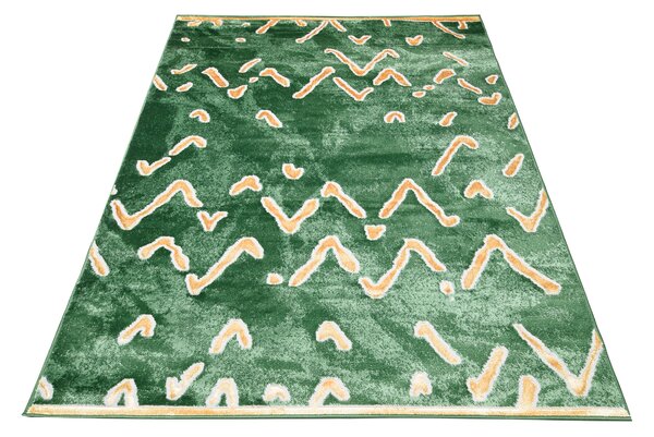 Makro Abra Kusový koberec TURMALIN MV27A Moderní zelený zlatý Rozměr: 80x150 cm