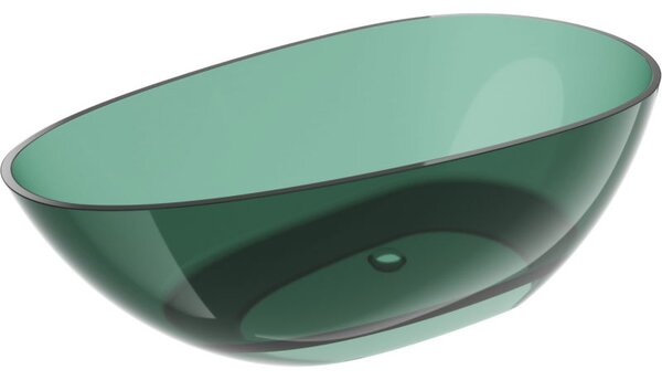 Mexen Glass průhledná volně stojící vana 170 x 85 cm, chromová zátka - 58061708511
