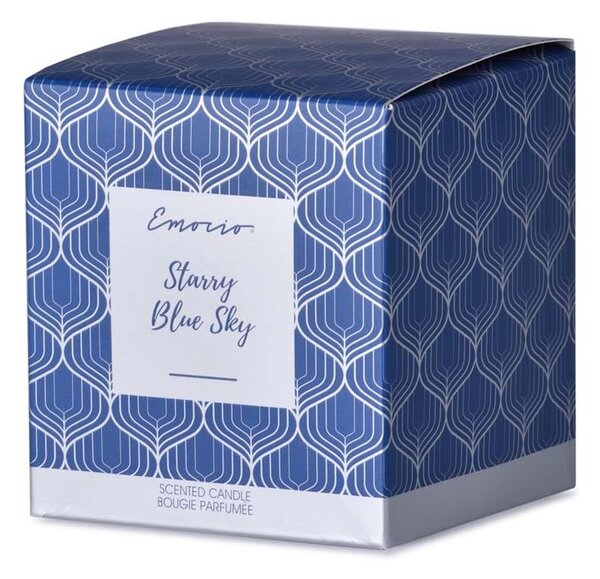 Emocio vánoční sklo v krabičce Starry Blue Sky modrá a stříbrná 8x9 cm