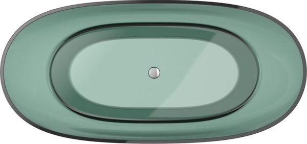 Mexen Pure teal volně stojící vana transparentní 170 x 80 cm, chromová zátka - 58071708011