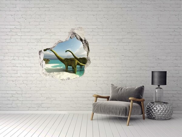 Díra 3D fototapeta nálepka Dinosauři u moře nd-p-19541737