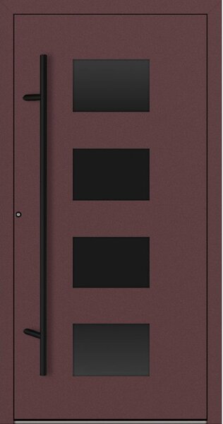 Hliníkové vchodové dveře FM Turen Premium P90 M311 BLACKLINE červenohnědá RAL3099