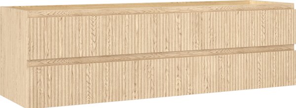 Mexen Rivel koupelnová skříňka pod umyvadlo 160 cm, 2 zásuvky, drážkovaná, dub - 91A20-16047-2-BFF81