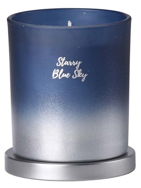 Emocio vánoční sklo v krabičce Starry Blue Sky modrá a stříbrná 8x9 cm