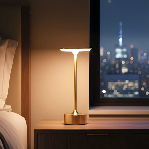 LED Stmívatelná nabíjecí stolní lampa NEW YORK LED/1,8W/5V 1200 mAh zlatá