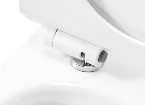 Rea Carter Rimless, závěsné WC mísa 490x370x325 mm + toaletní WC sedátko, bílá lesklá, REA-C1400