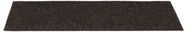 Schodové rohože samolepicí 15 ks 60 x 25 cm tmavě hnědé obdélníkové 326919