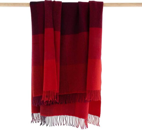 Deka Merino vlna / kašmír Red Wine Burgundy Blocks 180 x 136 cm John Hanly