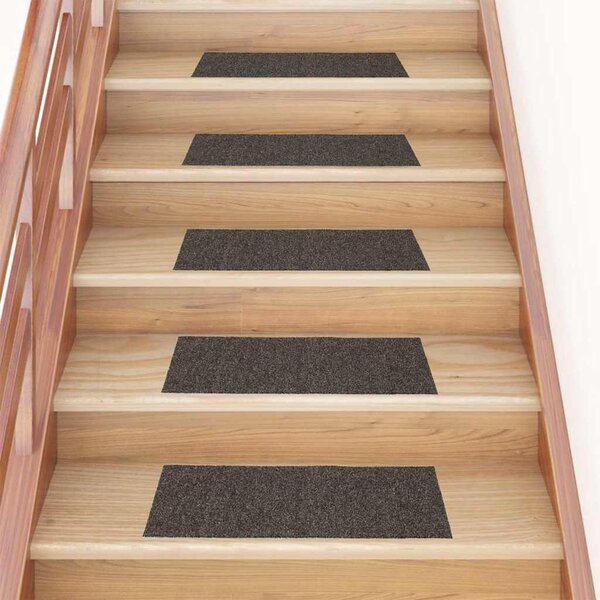 Schodové rohože samolepicí 15 ks 60 x 25 cm antracitové obdélníkové 326920