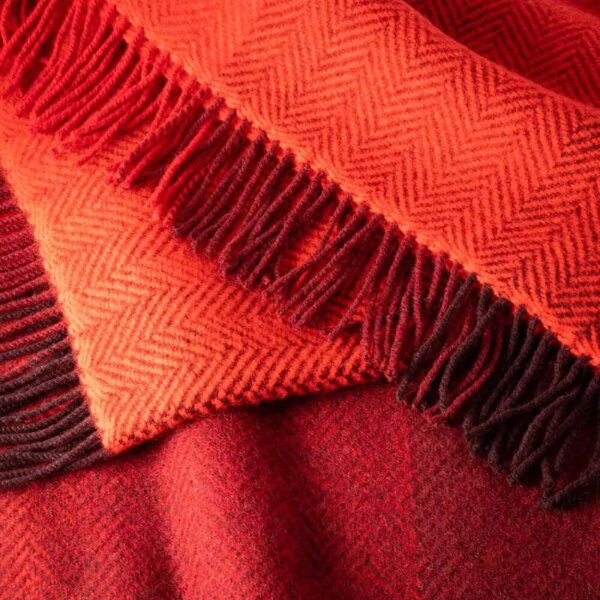 Deka Merino vlna / kašmír Red Wine Burgundy Blocks 180 x 136 cm John Hanly