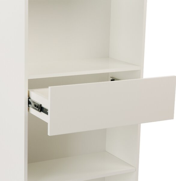 Bílá knihovna Woodman Blanco s dubovou podnoží 180 x 62 cm
