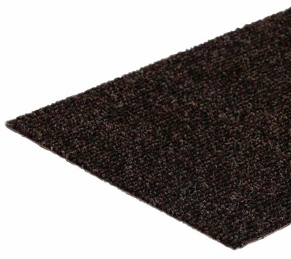 Schodové rohože samolepicí 15 ks 76 x 20 cm tmavě hnědé obdélníkové 326931
