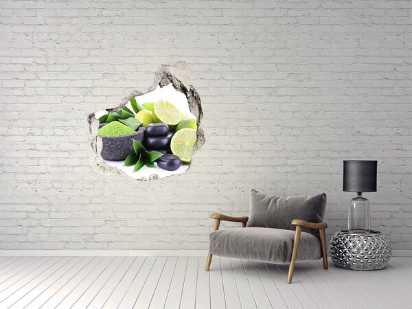 Nálepka 3D díra beton Limetky a kamení nd-p-75873953