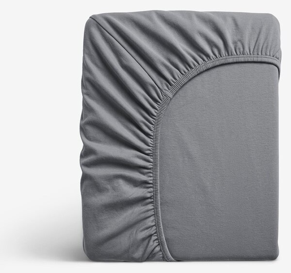 Goldea jersey elastické prostěradlo - tmavě šedé 120 x 200 cm