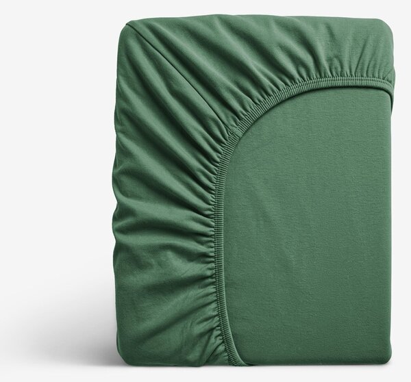 Goldea jersey elastické prostěradlo - tmavě zelené 90 x 200 cm