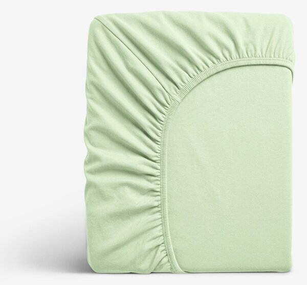 Goldea jersey elastické prostěradlo - světle zelené 90 x 200 cm