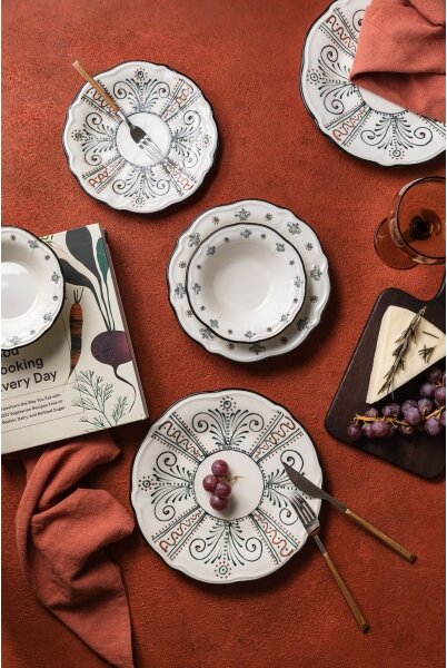 Jídelní sada 24 ks pestrobarevná/porcelán