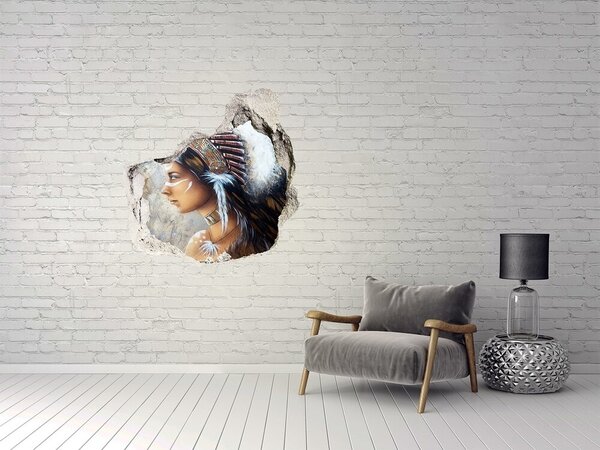 Díra 3D fototapeta nálepka Indiánka nd-p-76650500