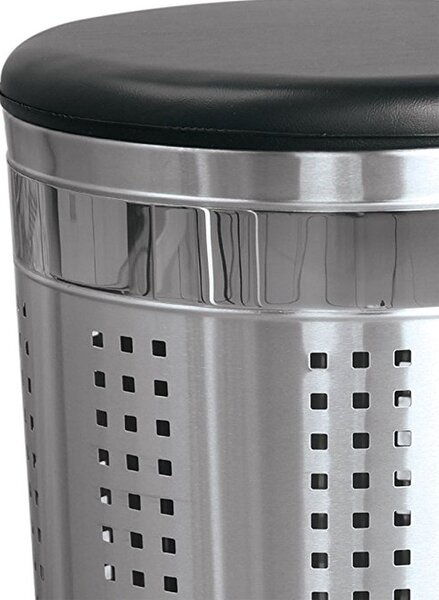 MSV koš na prádlo, s polstrovaným víkem, nerezová ocel, 46 L