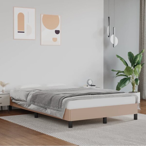 Rám postele bez matrace cappuccino 120x190 cm umělá kůže 3269624