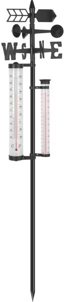 Zahradní meteorologická stanice 3v1 145 cm černá