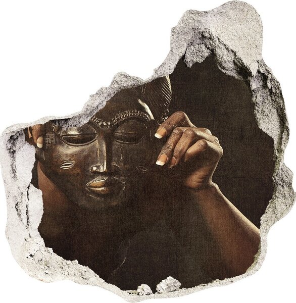 Díra 3D fototapeta na stěnu Africká maska nd-p-77701423
