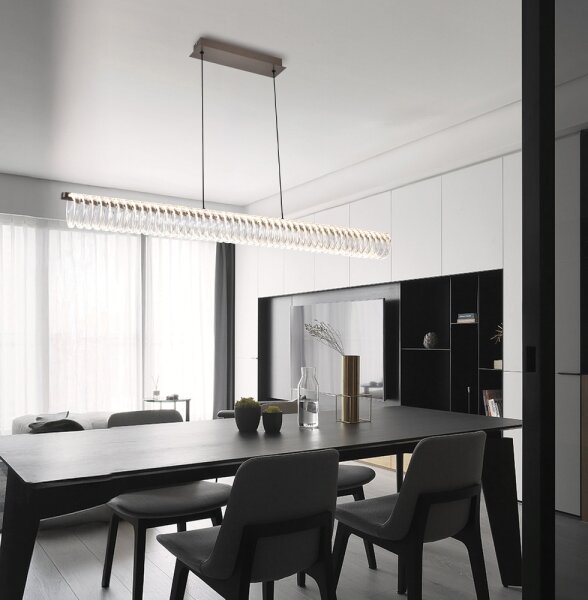 LED Lustr na lanku ALBA LED/39W/230V šedá/čirá