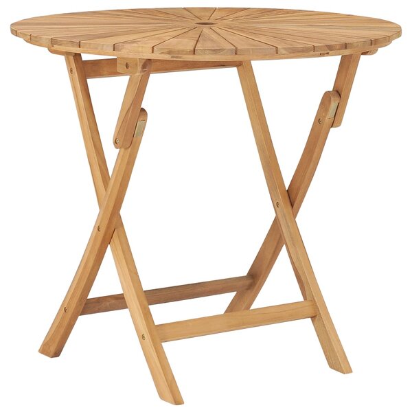 Skládací zahradní stůl Ø 85 cm masivní teakové dřevo