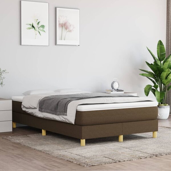 Box spring postel s matrací tmavě hnědá 120x190 cm textil 3269667