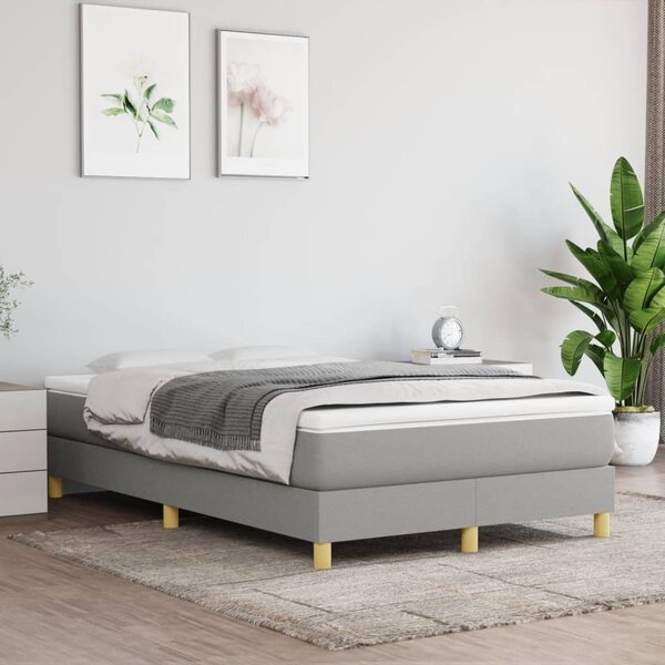 Box spring postel s matrací světle šedá 120x190 cm textil 3269664