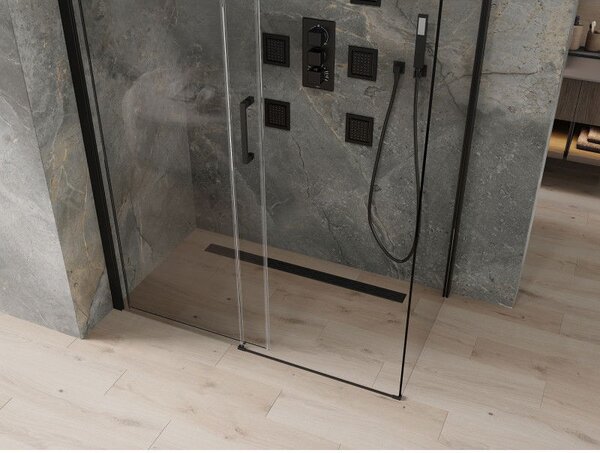 Mexen Omega posuvný sprchový kout 130 x 70 cm, transparentní, černý - 825-130-070-70-00