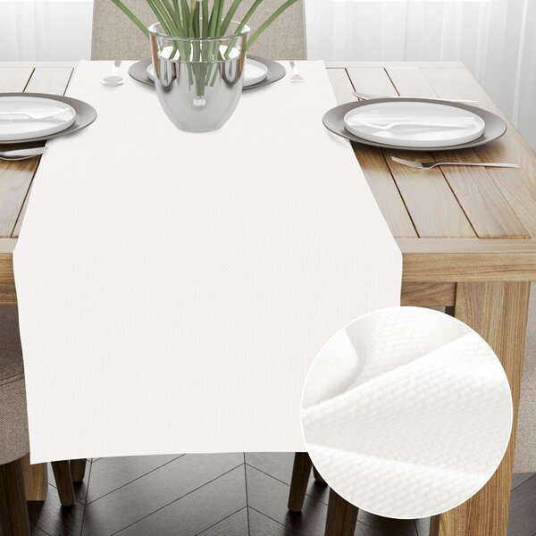 Biante Sametový běhoun na stůl Velvet Brick SVB-202 Smetanově bílý 35x120 cm