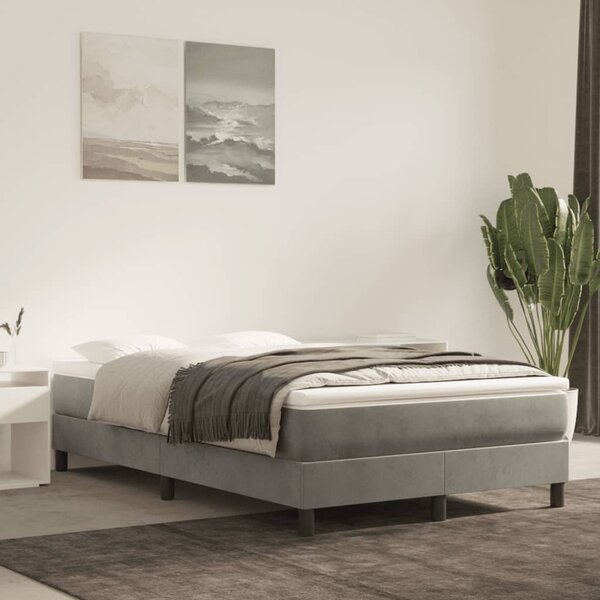 Box spring postel s matrací světle šedá 120x190 cm samet 3269677