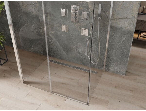 Mexen Omega-3S sprchový kout 3-stěnný, posuvný 100 x 80 cm, transparentní, chrom - 825-100-080-01-00-3S