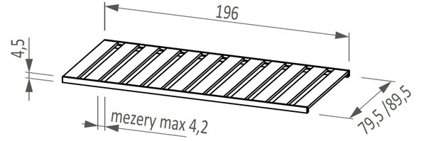 Laťkový rošt v rámu SMRK - Relax Basic Rozměr: 80x200 cm