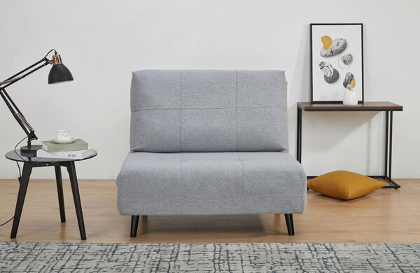 ROZKLÁDACÍ KŘESLO NA SPANÍ, textil, světle šedá Ti'me - Rozkládací sedačky