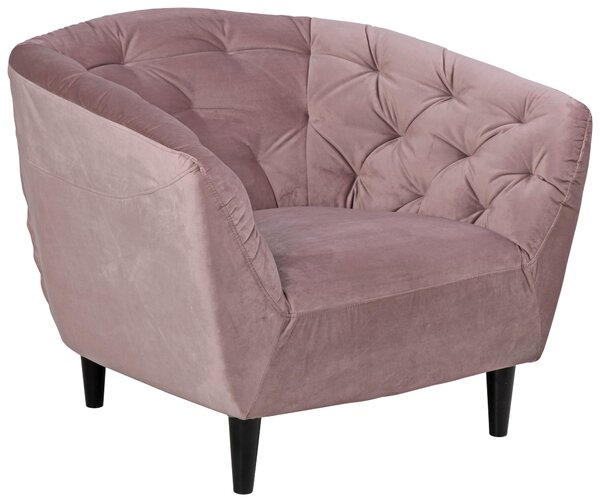 KŘESLO CHESTERFIELD, dřevo, textil, růžová Ambia Home - Křesla klasická