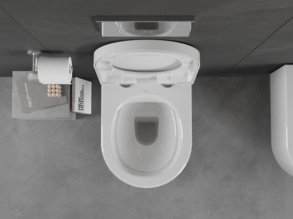Mexen Sofia WC mísa Rimless s pomalu sklápějícím sedátkem tvrdá, duroplast, bílý lesk - 30540200