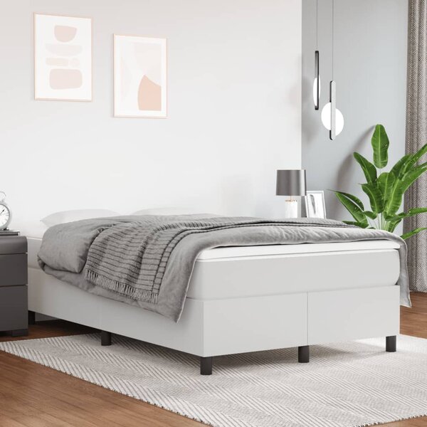 Box spring postel s matrací bílá 120x190 cm umělá kůže 3269698