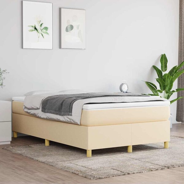 Box spring postel s matrací krémová 120x190 cm textil 3269695