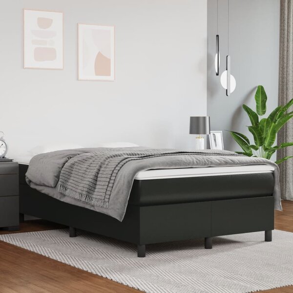 Box spring postel s matrací černá 120x190 cm umělá kůže 3269697