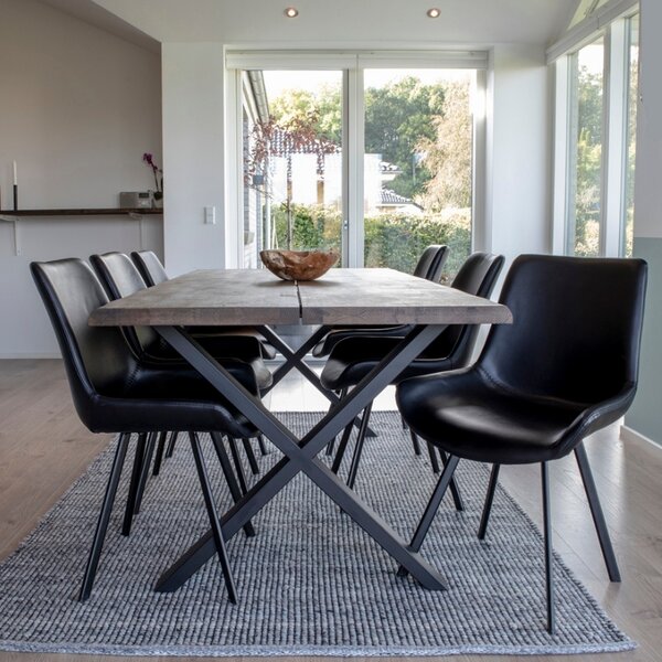 Nordic Living Tmavě hnědý dubový jídelní stůl Tolon 200x95 cm