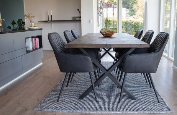 Nordic Living Tmavě hnědý dubový jídelní stůl Tolon 200x95 cm