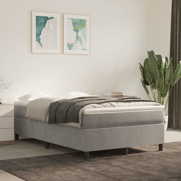 Box spring postel s matrací světle šedá 120x190 cm samet 3269703