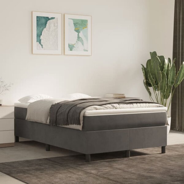 Box spring postel s matrací tmavě šedý 120x190 cm samet 3269704