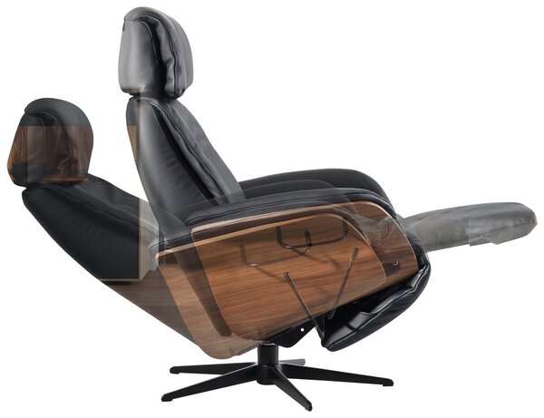 RELAXAČNÍ KŘESLO, kůže, černá Welnova - Relaxační křesla