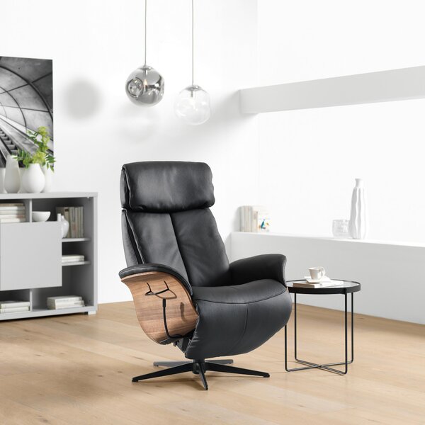 RELAXAČNÍ KŘESLO, kůže, černá Welnova - Relaxační křesla