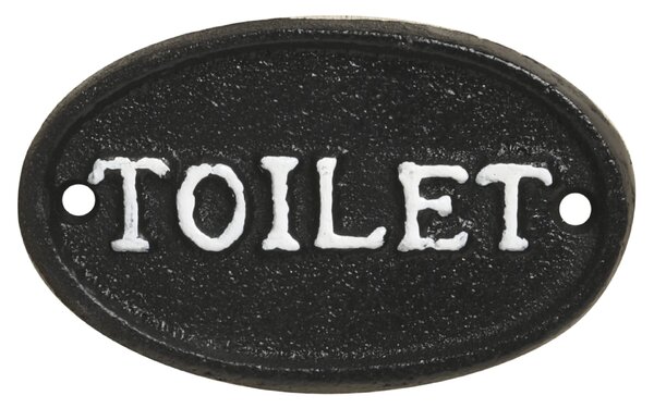 Kovový štítek na WC Antique Black