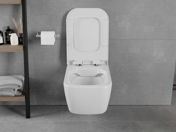 Mexen Elis WC mísa Rimless s pomalu klesající deskou slim, duroplast, bílý lesk - 30910700